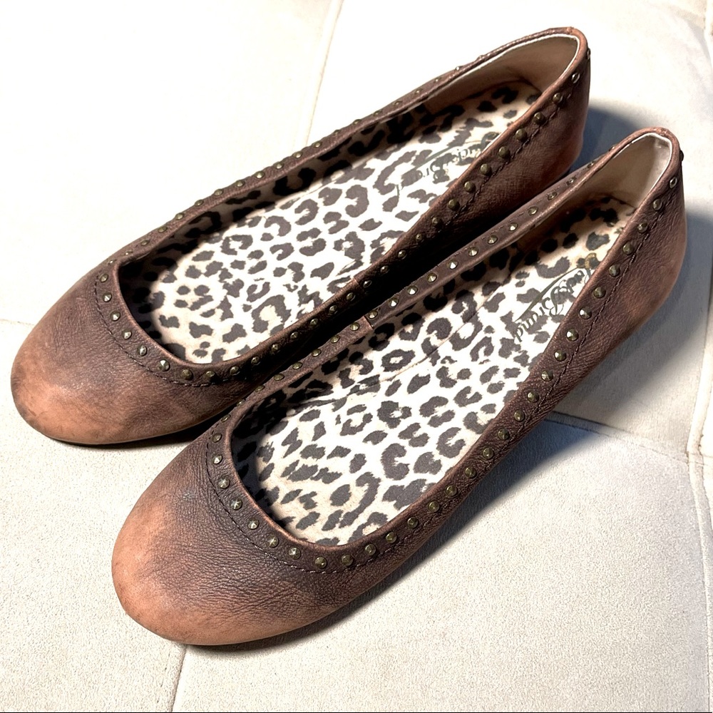 ❤️Lucky Brand Frankee Purple/Pink Studded Flat
